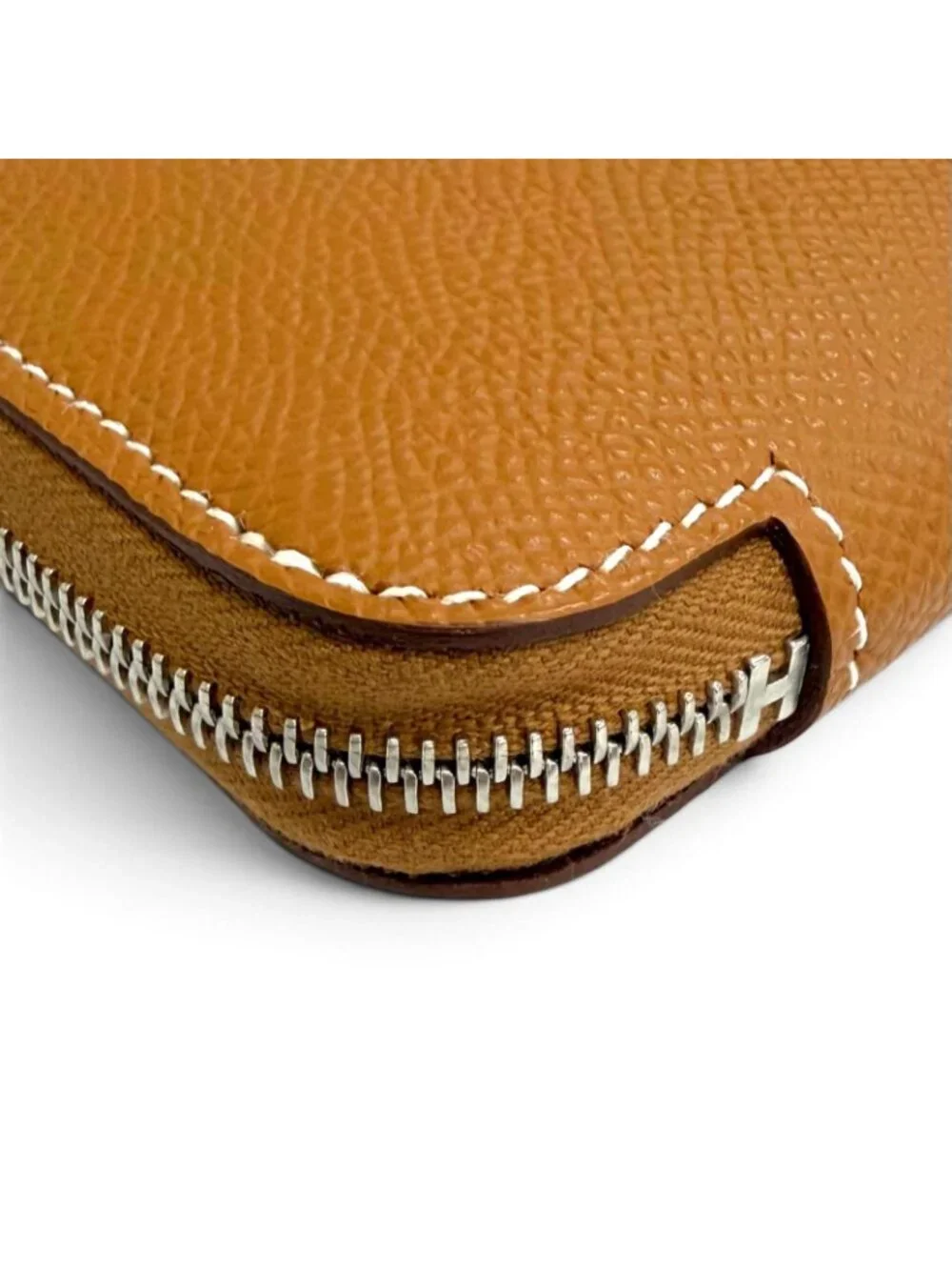 Hermes Azap Long Veau Epsom Gold Silver Silk'in Zip Around Wallet